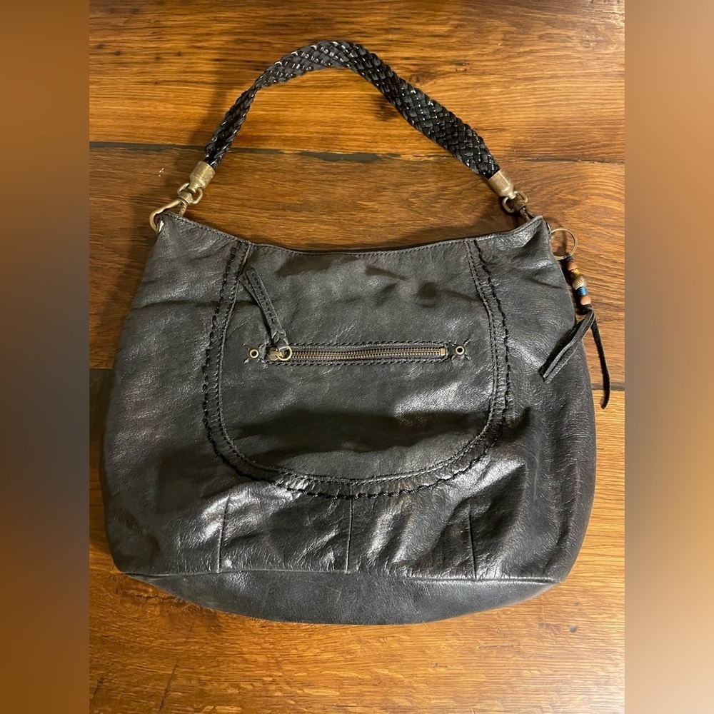 The Sak Black Textured Leather Shoulder Bag